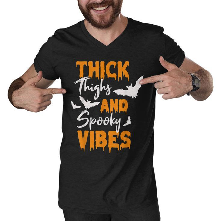Thick Thighs And Spooky Vibes Spooky Vibes Halloween  Men V-Neck Tshirt