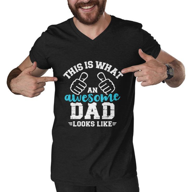 This Is What A Cool Dad Looks Like Gift Men V-Neck Tshirt