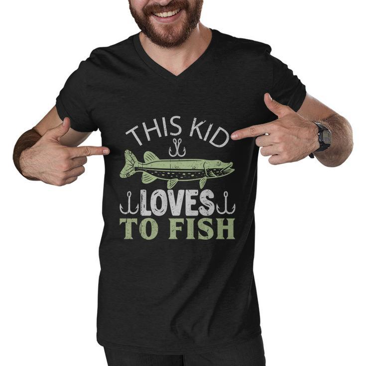 This Kid Loves To Fish Men V-Neck Tshirt