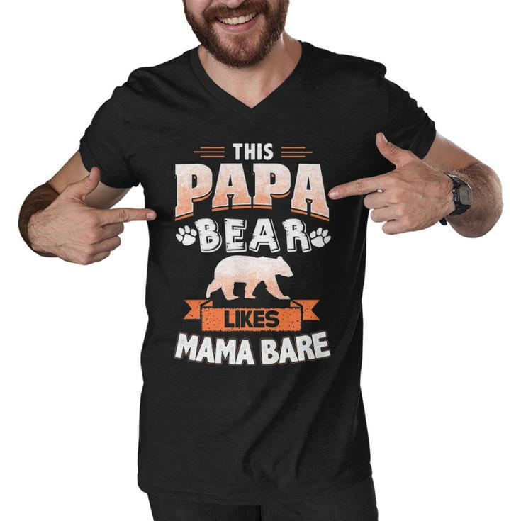 This Papa Bear Likes Mama Bare Men V-Neck Tshirt