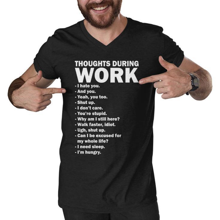 Thoughts During Work Funny Men V-Neck Tshirt