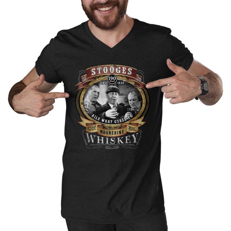 Three Stooges Moonshine Whiskey Tshirt Men V-Neck Tshirt