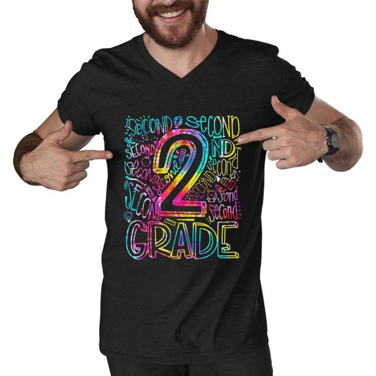 Tie Dye 2Nd Grade Typography Team Second Grade Teacher Gift Men V-Neck Tshirt