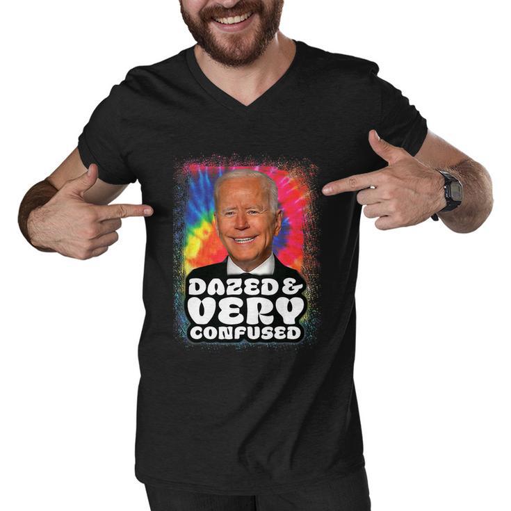 Tie Dye Biden Dazed And Very Confused Funny Tshirt Men V-Neck Tshirt