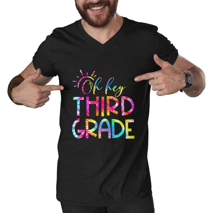 Tie Dye Hello 3Rd Third Grade Teacher Men V-Neck Tshirt