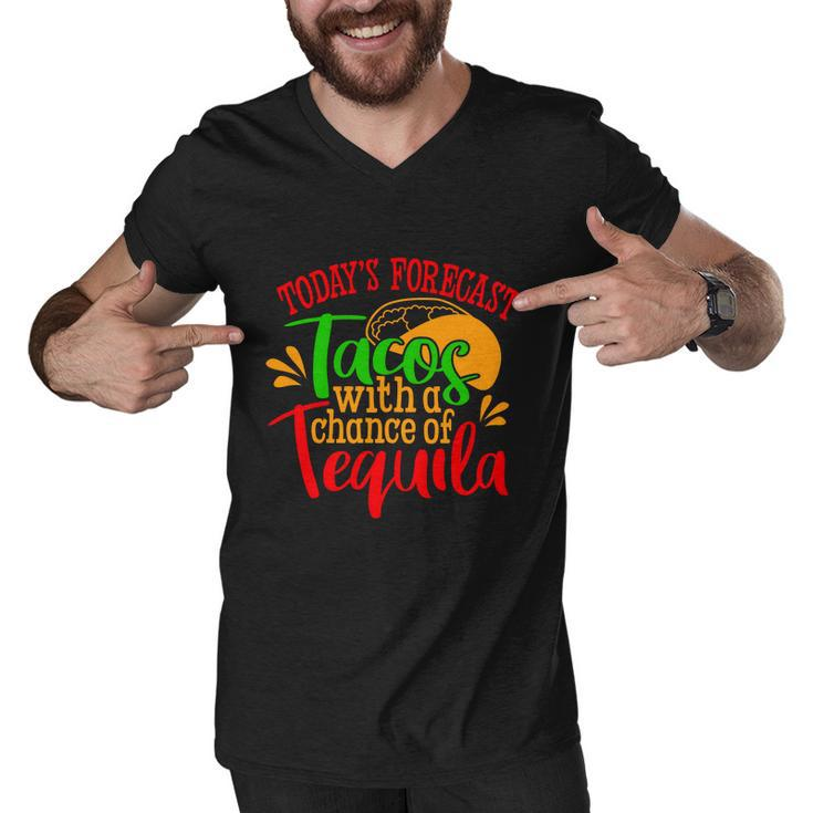 Todays Forecast Tacos With A Chance Of Tequila Funny Taco Men V-Neck Tshirt