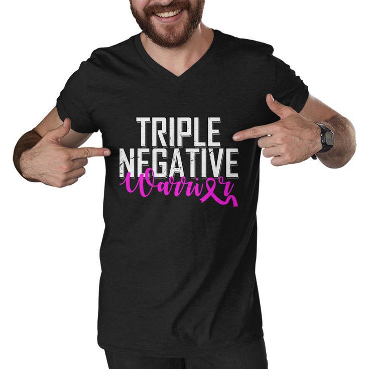 Triple Negative Breast Cancer Warrior Men V-Neck Tshirt