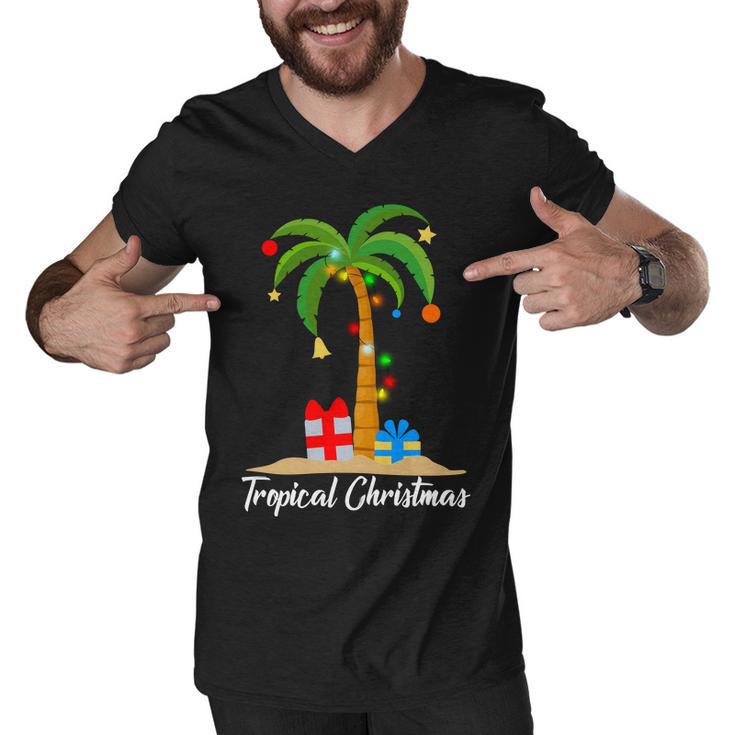 Tropical Christmas Men V-Neck Tshirt