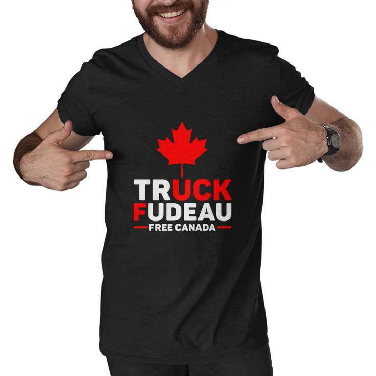 Truck Fudeau Anti Trudeau Truck Off Trudeau Anti Trudeau Free Canada Trucker Her Men V-Neck Tshirt
