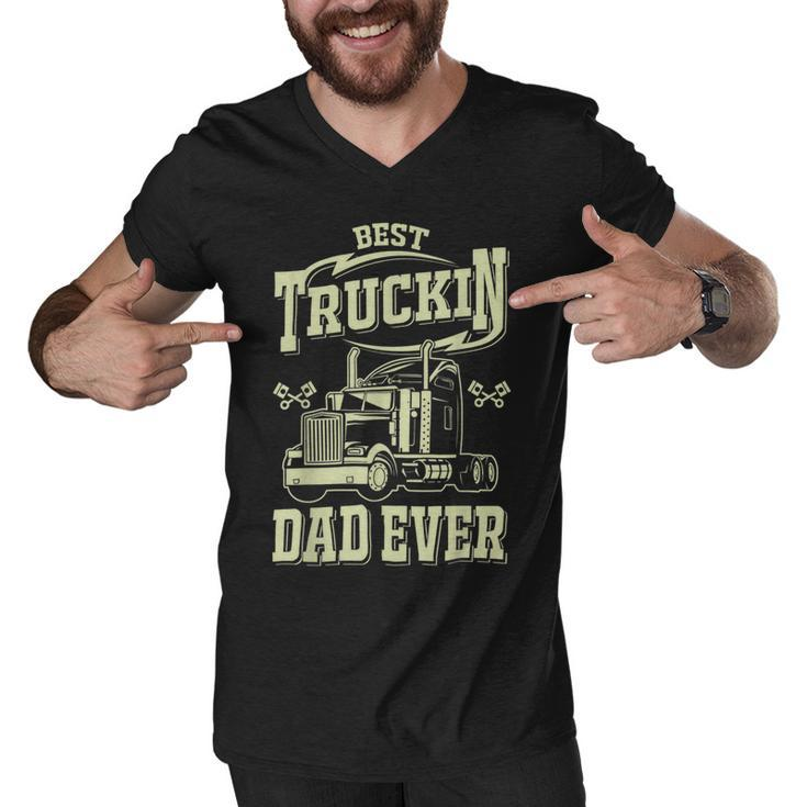 Trucker Trucker Best Trucking Dad Ever V2 Men V-Neck Tshirt