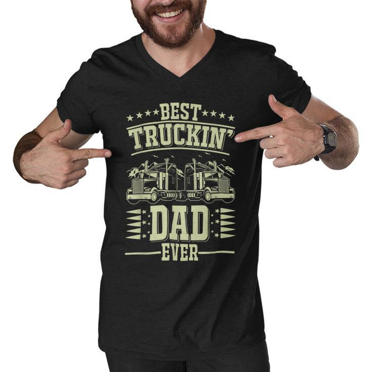 Trucker Trucker Best Trucking Dad Ever_ Men V-Neck Tshirt