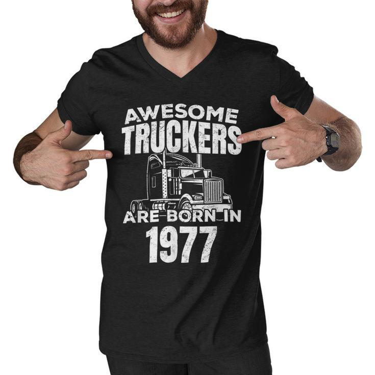 Trucker Trucker Birthday Party Trucking Truck Driver  Men V-Neck Tshirt
