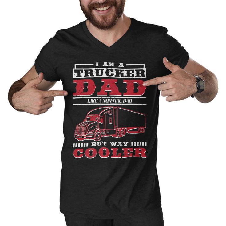 Trucker Trucker Daddy Or Trucker Husband Truck Driver Dad Men V-Neck Tshirt