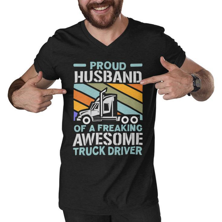 Trucker Trucker Husband Truck Driver Trucker Vehicle Transport Men V-Neck Tshirt