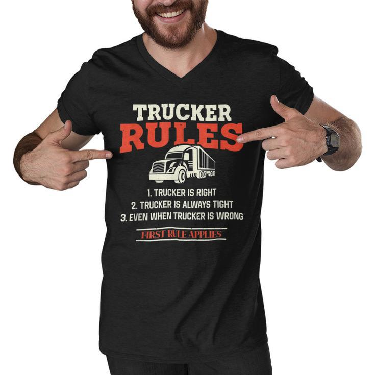 Trucker Trucker Rules Trucker Men V-Neck Tshirt