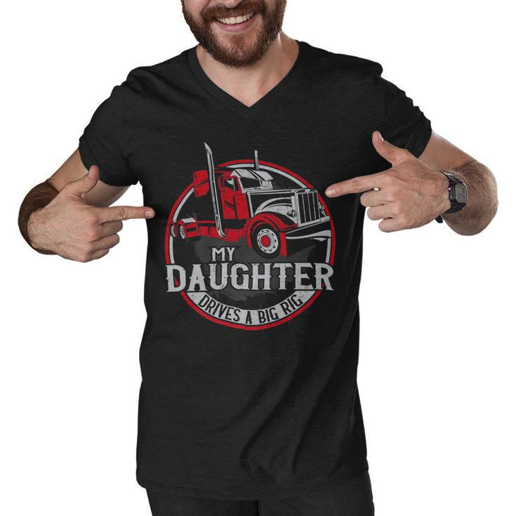 Trucker Trucker Truck Driver Father Mother Daughter Vintage My Men V-Neck Tshirt