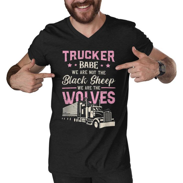 Trucker Trucker We Are Not The Black Sheep We Are The Wolv Trucker Men V-Neck Tshirt