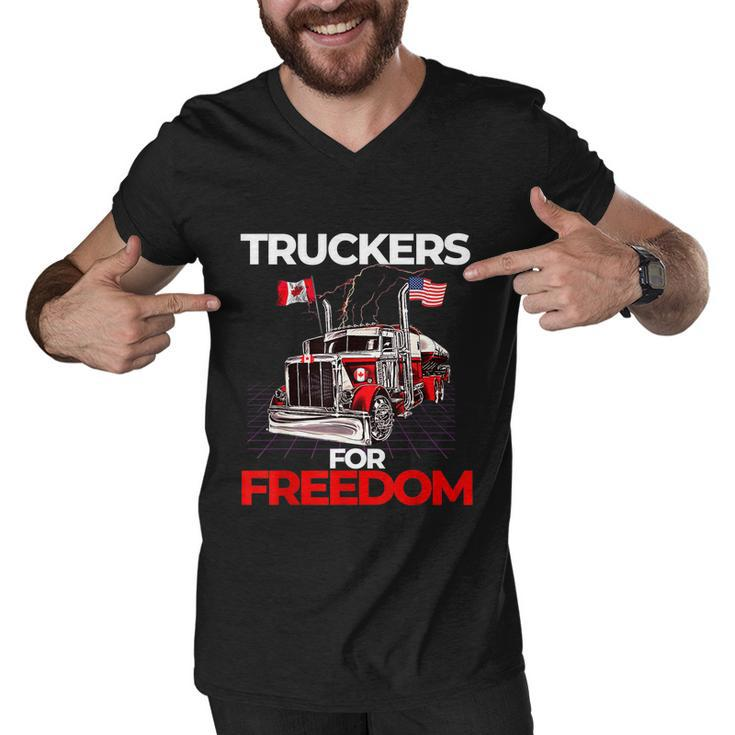 Truckers For Freedom Freedom Convoy  Men V-Neck Tshirt