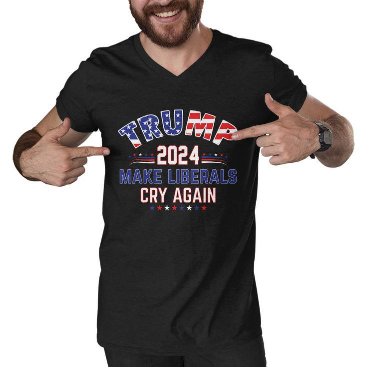 Trump 2024 Make Liberals Cry Again Men V-Neck Tshirt