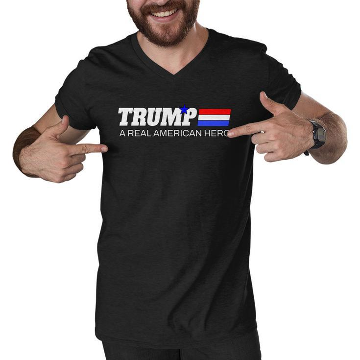 Trump A Real American Hero Men V-Neck Tshirt