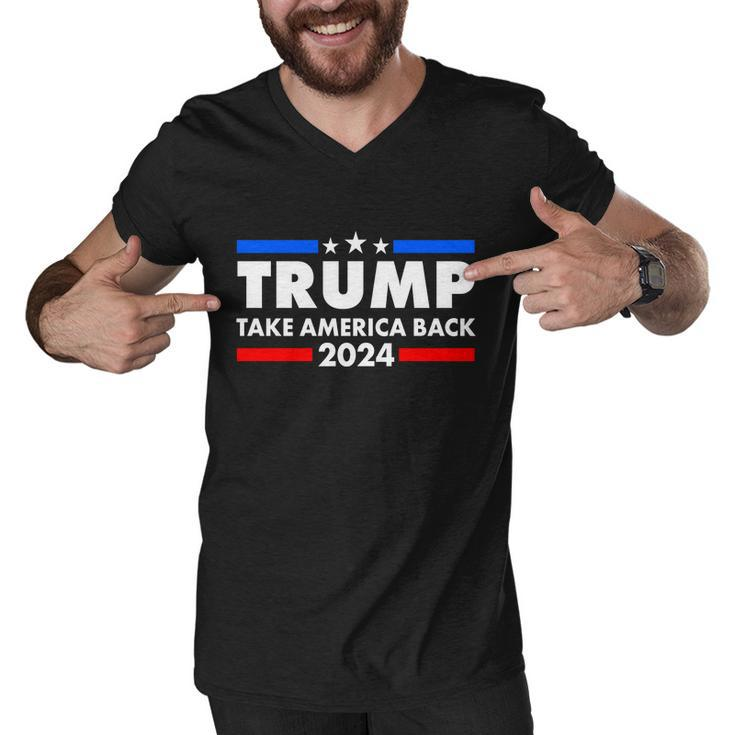 Trump Take America Back 2024 Election Logo Men V-Neck Tshirt