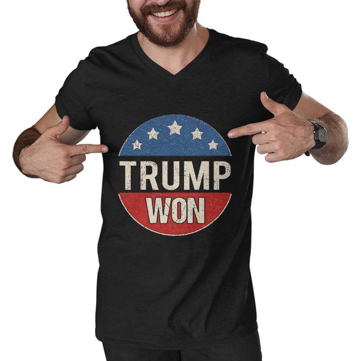 Trump Won 4Th Of July American Flag Great Gift Men V-Neck Tshirt