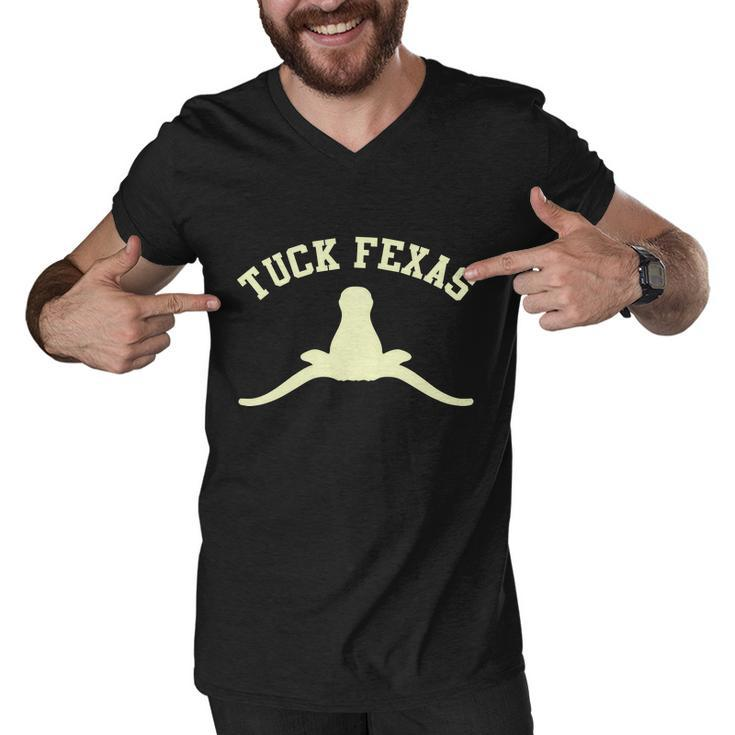 Tuck Fexas Horns Down Texas Tshirt Men V-Neck Tshirt
