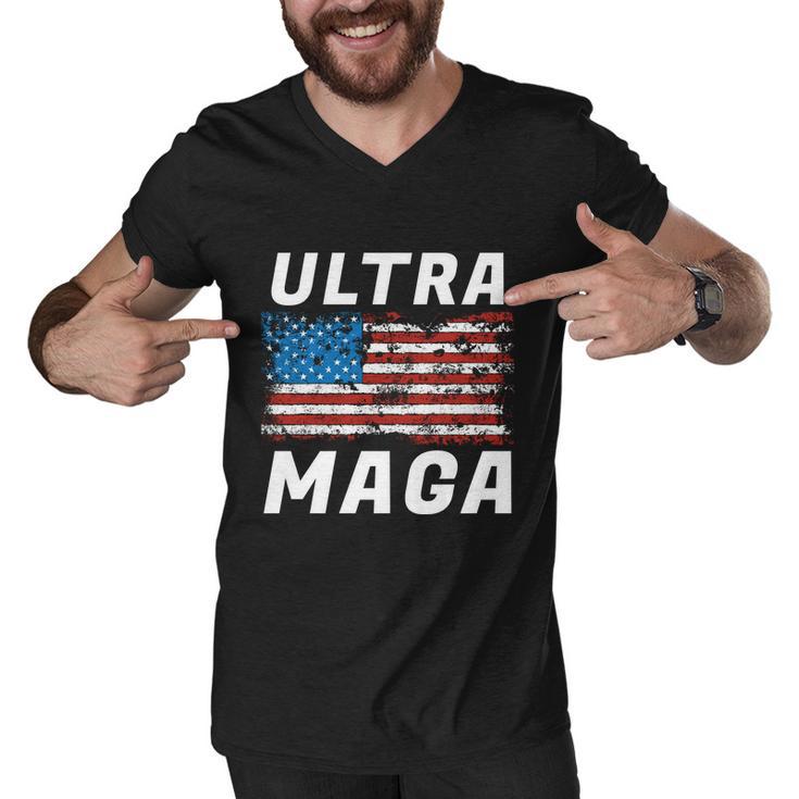 Ultra Maga Bold United States Of America Usa Flag Men V-Neck Tshirt