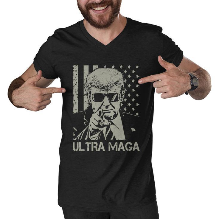 Ultra Maga Shirt Funny Anti Biden Us Flag Pro Trump Trendy Tshirt V2 Men V-Neck Tshirt