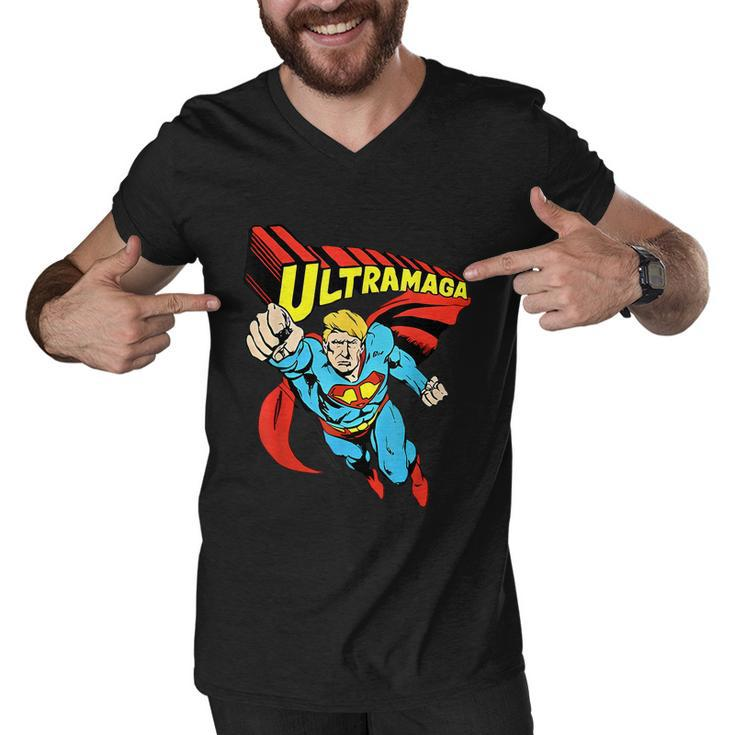Ultra Maga Shirt Funny Pro Trump Maga Super Ultra Maga 2024 Tshirt Men V-Neck Tshirt