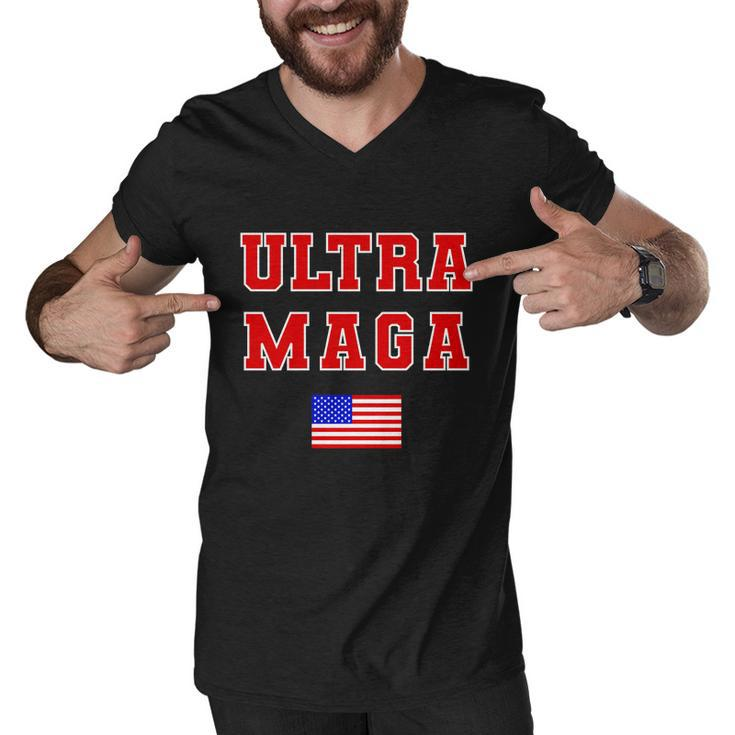 Ultra Maga Varsity Usa United States Flag Logo Tshirt Men V-Neck Tshirt
