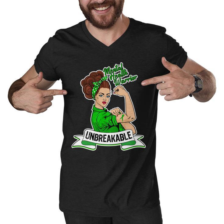 Unbreakable Mental Health Warrior V2 Men V-Neck Tshirt