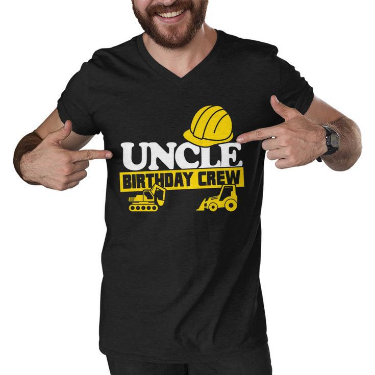 Uncle Birthday Crew Construction Party Graphic Design Printed Casual Daily Basic Men V-Neck Tshirt