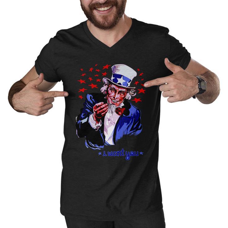 Uncle Sam I Want You Tshirt Men V-Neck Tshirt