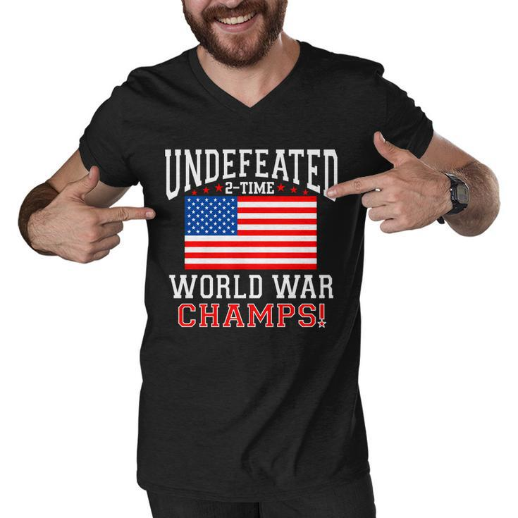 Undefeated 2-Time World War Champs Men V-Neck Tshirt