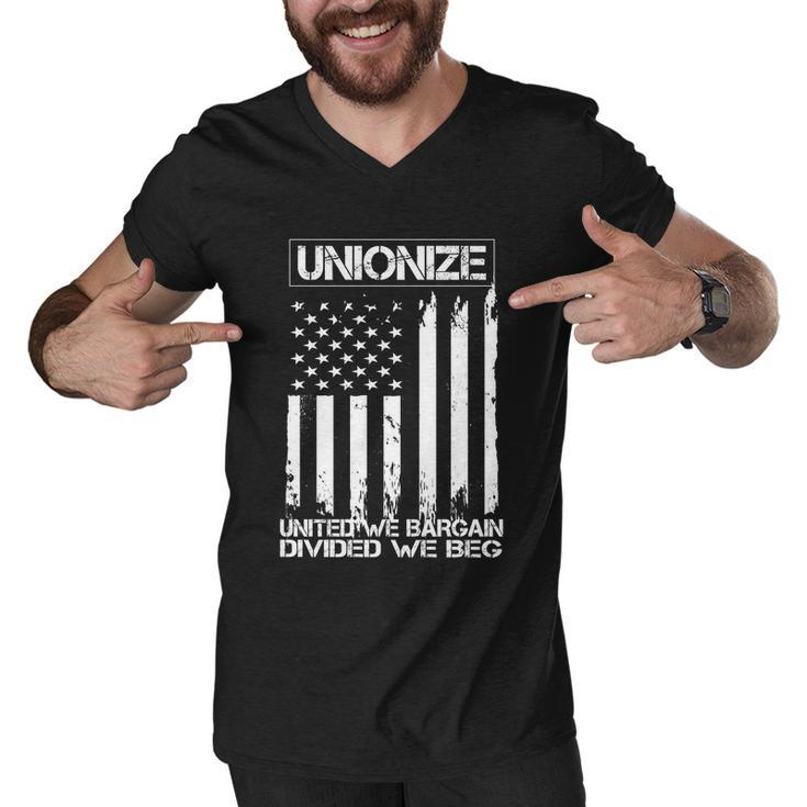 Unionize United We Bargain Divided We Beg Usa Union Pride Great Gift Men V-Neck Tshirt