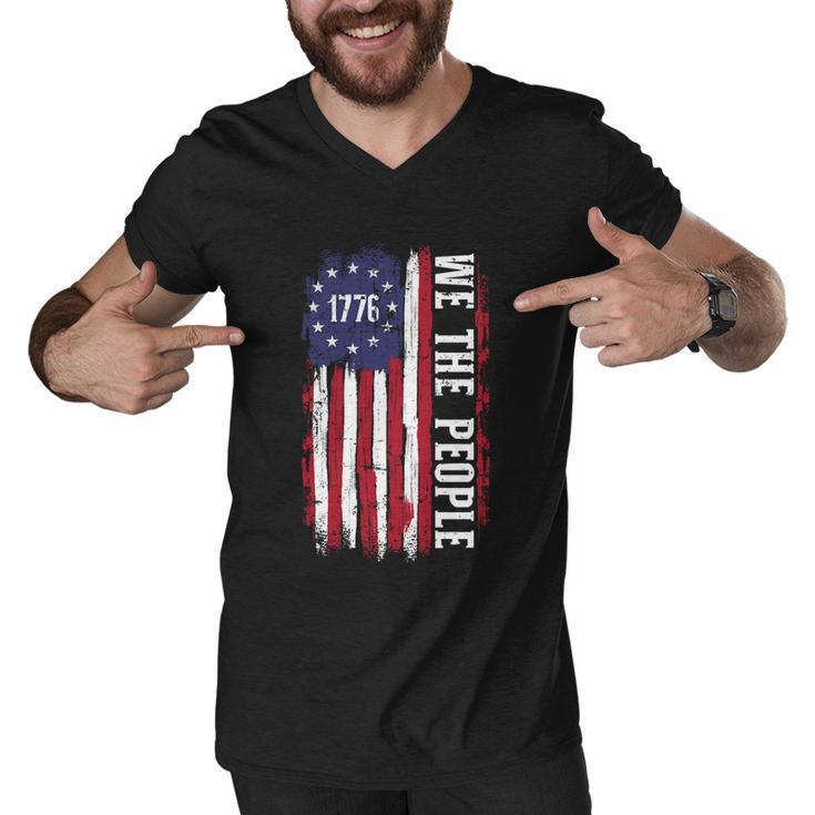 Us American Flag 1776 We The People For Independence Day Gift Men V-Neck Tshirt