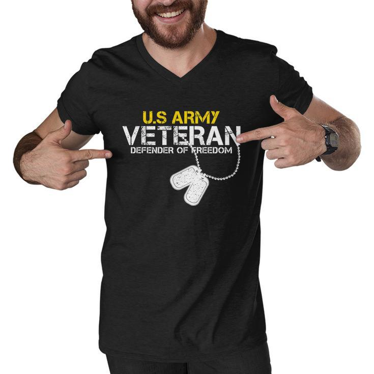Us Army Veteran Defender Of Freedom Men V-Neck Tshirt