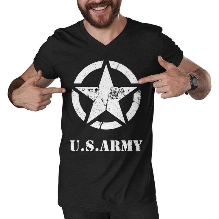 Us Army Vintage Logo Tshirt Men V-Neck Tshirt