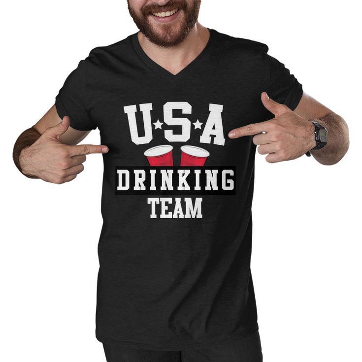 Usa Drinking Team V2 Men V-Neck Tshirt