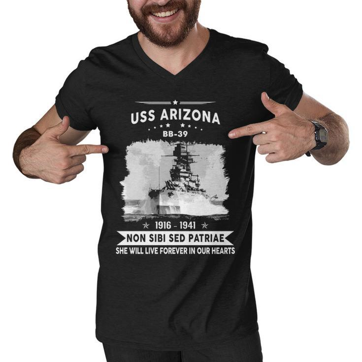 Uss Arizona Bb  Men V-Neck Tshirt