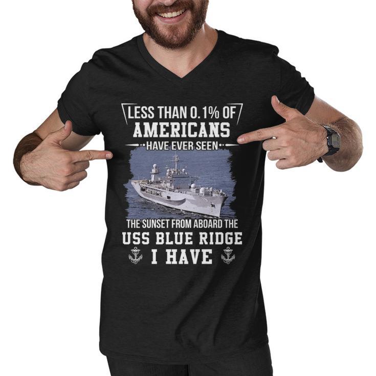 Uss Blue Ridge Lcc 19 Sunset Men V-Neck Tshirt