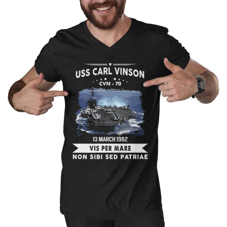 Uss Carl Vinson Cvn  V2 Men V-Neck Tshirt