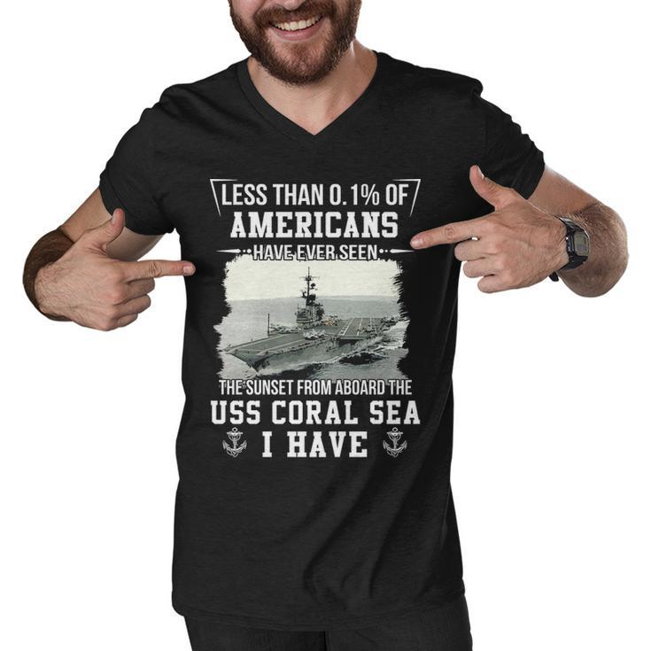 Uss Coral Sea Cv 43 Cva 43 Sunset Men V-Neck Tshirt