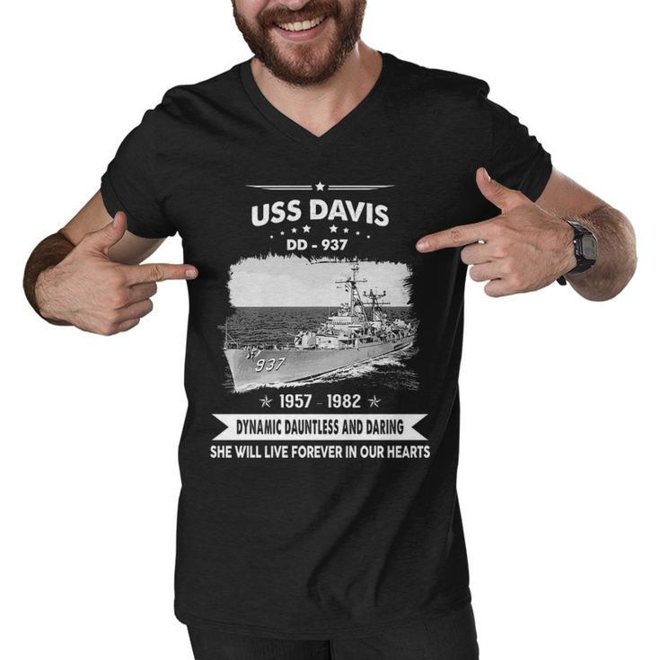 Uss Davis Dd  Men V-Neck Tshirt