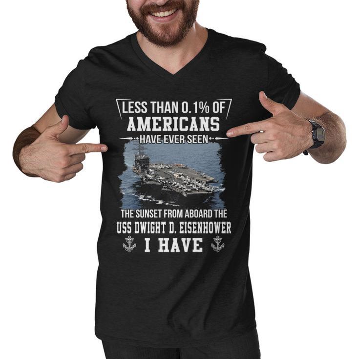 Uss Dwight D Eisenhower Cvn 69 Sunset Men V-Neck Tshirt