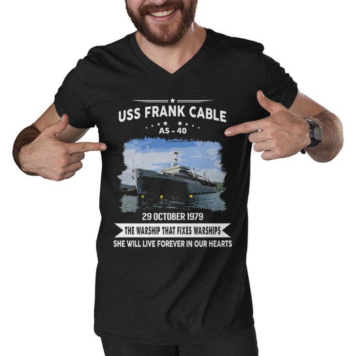 Uss Frank Cable As  Men V-Neck Tshirt