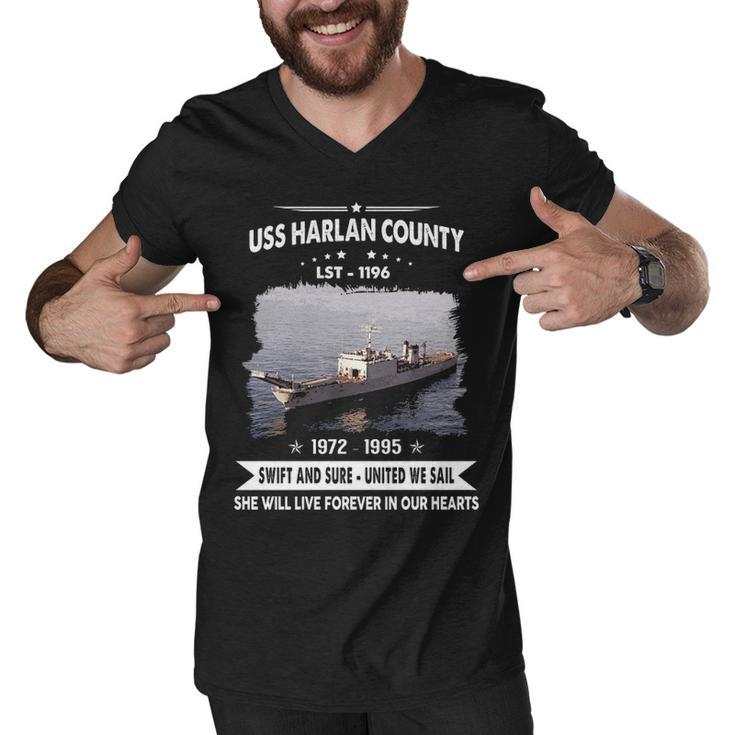 Uss Harlan County Lst  Men V-Neck Tshirt