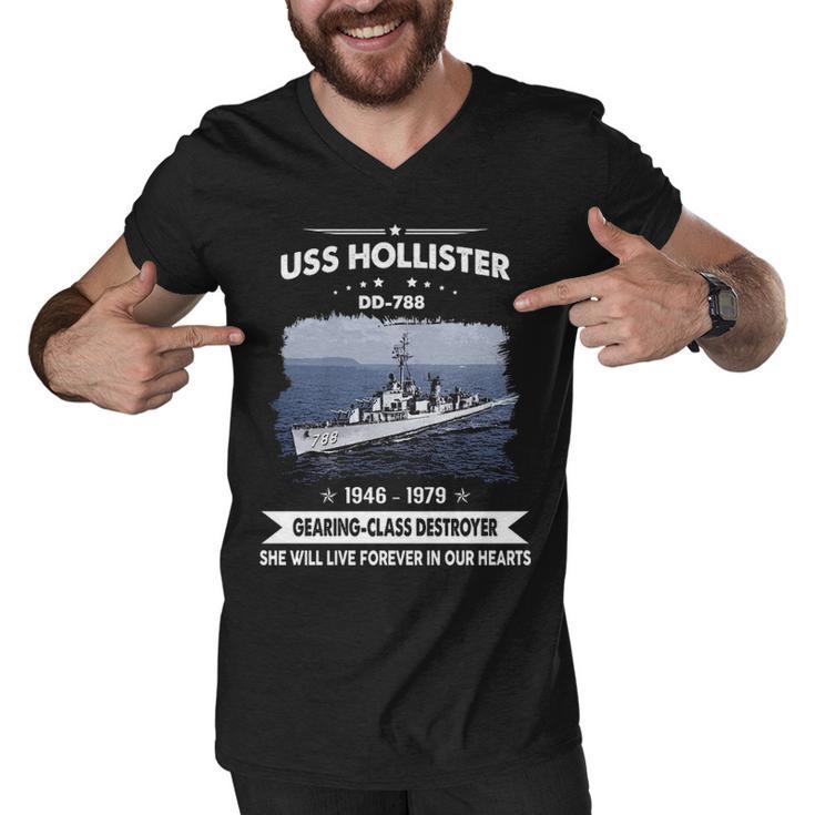 Uss Hollister Dd  Men V-Neck Tshirt