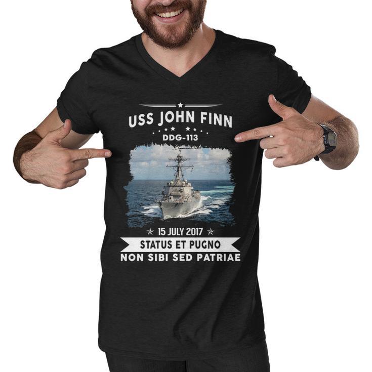 Uss John Finn Ddg  Men V-Neck Tshirt